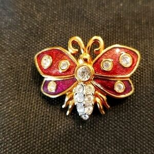 Swarovski gold tone moth butterfly